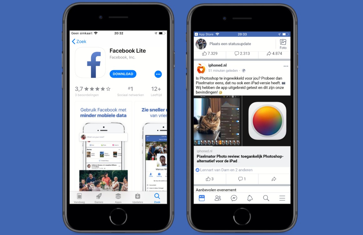 Economical Facebook Lite app for your iPhone now also available in the Netherlands Economical Facebook Lite app for your iPhone now also available in the Netherlands