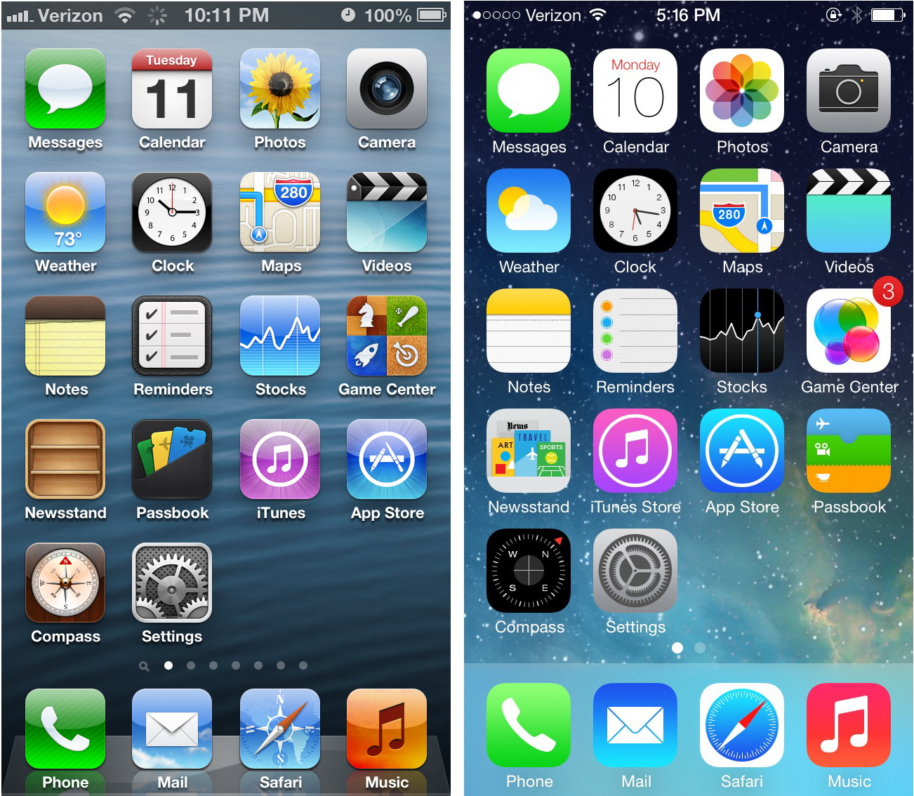 iOS 6 en iOS 7