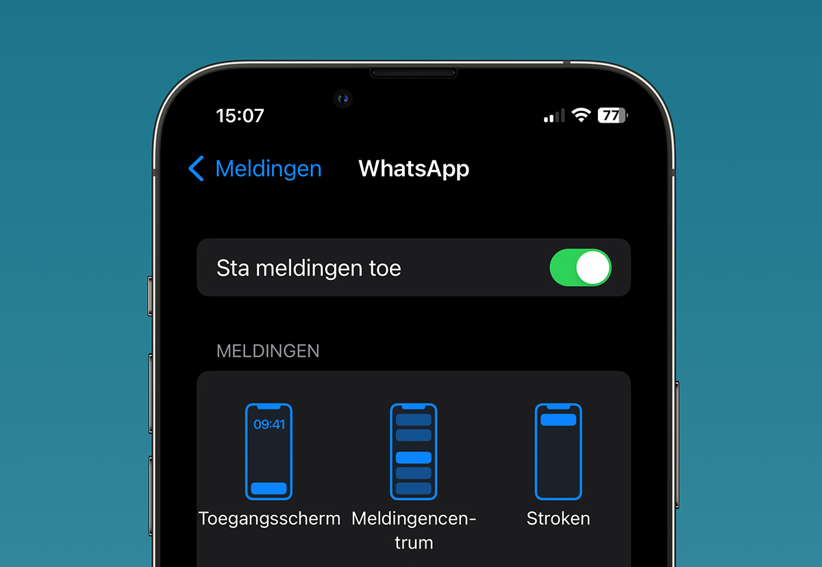 sta meldingen toe