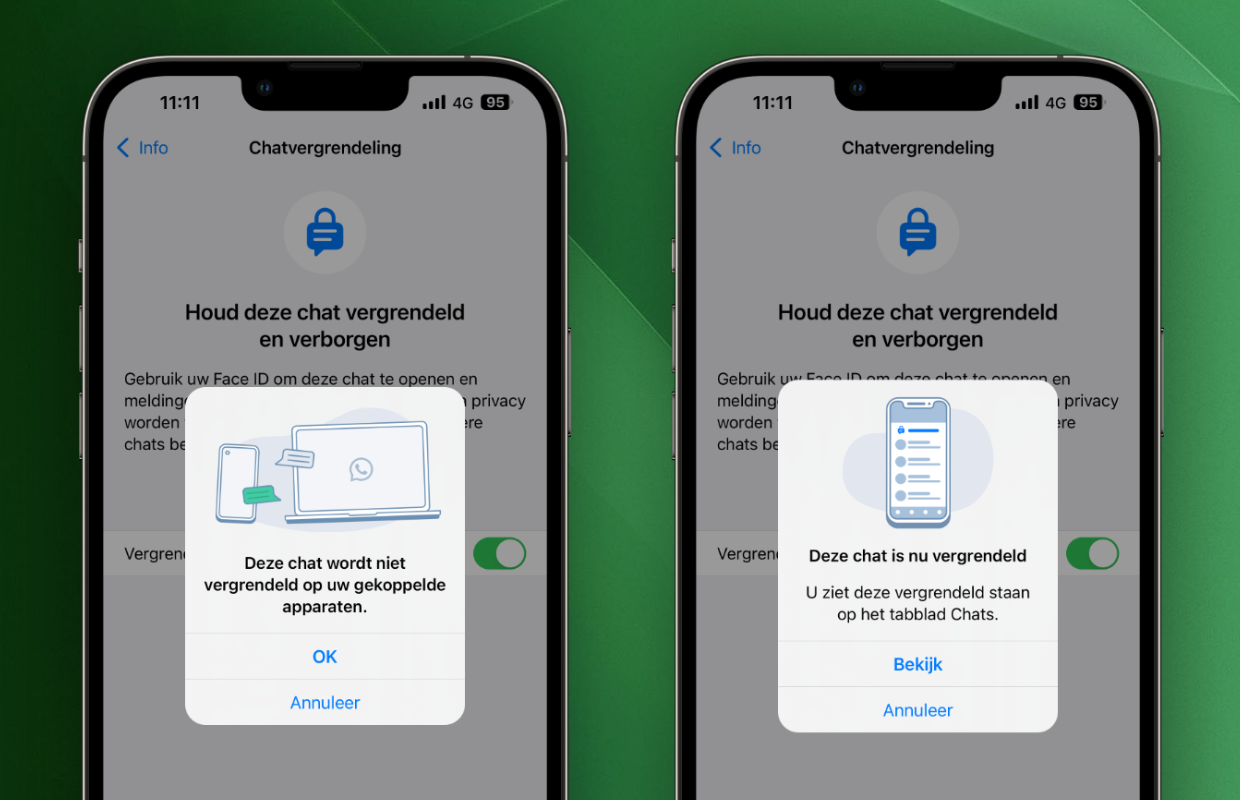 whatsapp beveiligen gesprekken met Face ID