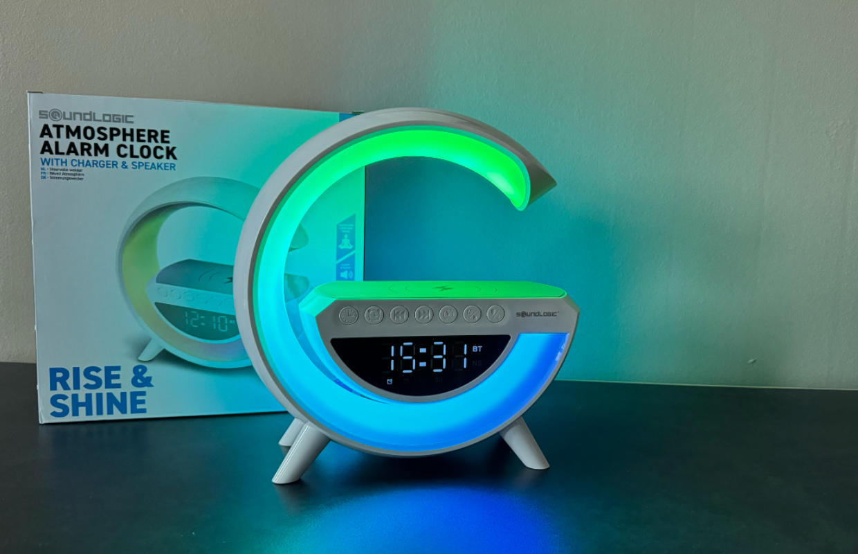 action blue alarm clock