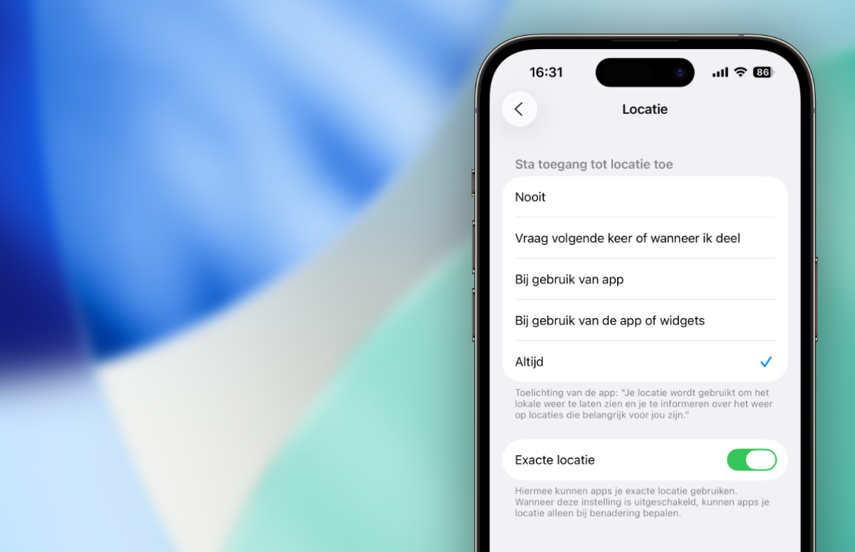 Weather app location