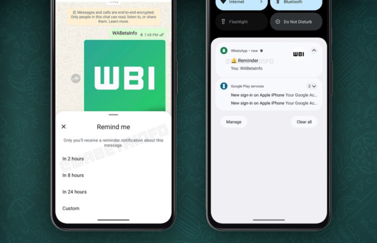 Setting WhatsApp Reminder
