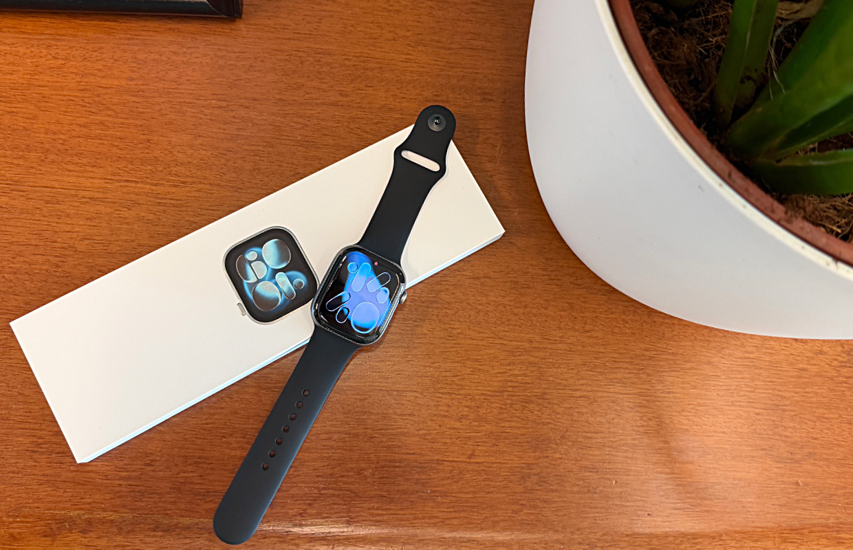 apple watch series 11 with box and plant