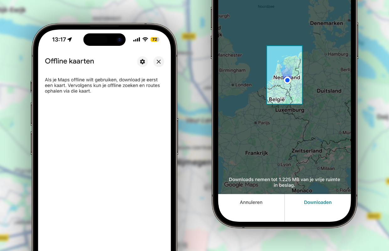 Google Maps Offline Cards