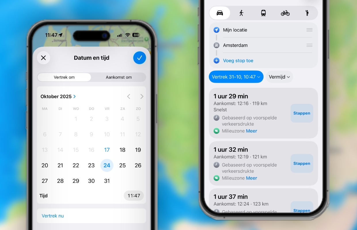 apple maps route plans
