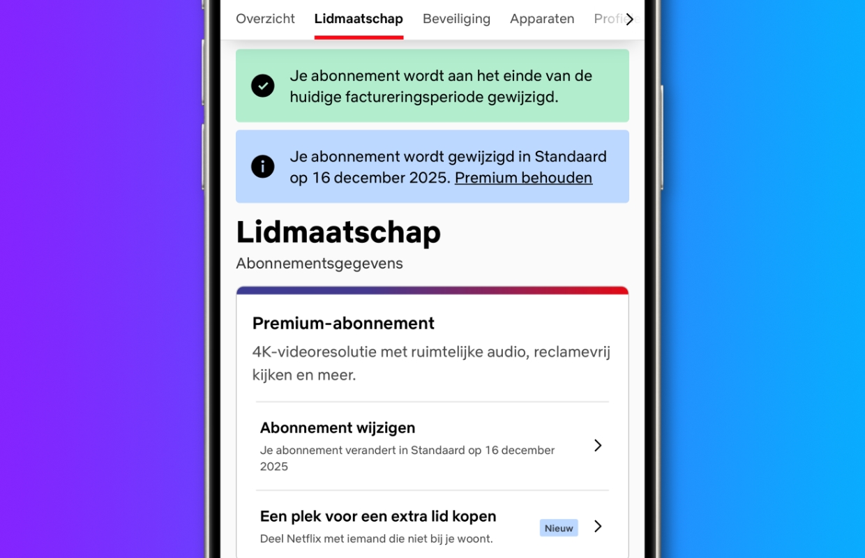 Change Netflix membership
